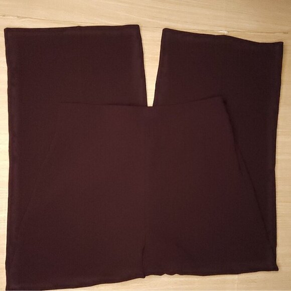 Zara Maroon Red Wide Leg Side Zip Cropped Pants Large - Picture 1 of 7